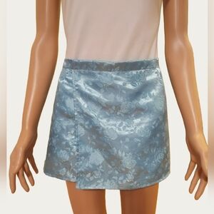 PURRR Melrose Elegant Blue Floral Skort